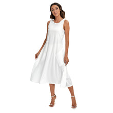 Load image into Gallery viewer, Just White Sleeveless Dress With Diagonal Pocket