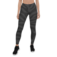 Carica l'immagine nel visualizzatore di Gallery, Leggings zebrati di mezzanotte