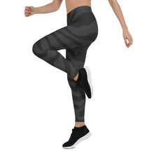 Carica l'immagine nel visualizzatore di Gallery, Leggings zebrati di mezzanotte