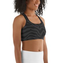 Load image into Gallery viewer, Midnight Zebra Sports bra