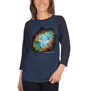 The Crab Nebula at Taurus 3/4 sleeve raglan shirt
