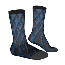 画像をギャラリービューアに読み込む, Blue Metallic Contrast Color Socks For the USA