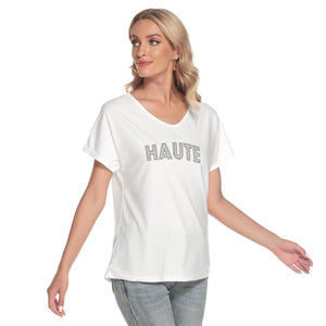 Haute Loose V-neck Short Sleeve T-shirt