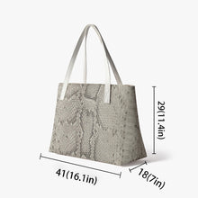 Carica l'immagine nel visualizzatore di Gallery, Grise Faux Snakeskin Stylish PU Leather Tote Bag