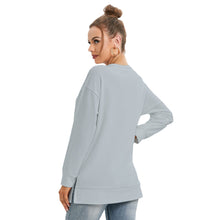 Load image into Gallery viewer, Metallic Silver Side Split O-neck Sweatshirt