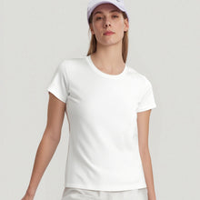 Charger l&#39;image dans la galerie, Just White Cotton  Round-Neck Short-Sleeved T-Shirt
