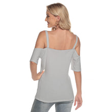 Carica l'immagine nel visualizzatore di Gallery, Grise Cold Shoulder T-shirt With Criss Cross Strips