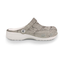 Cargar imagen en el visor de la galería, Grise Faux Snakeskin Classic Clogs