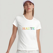 Cargar imagen en el visor de la galería, Haute Color Cotton Round-Neck Short-Sleeved T-Shirt