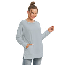 Load image into Gallery viewer, Metallic Silver Side Split O-neck Sweatshirt