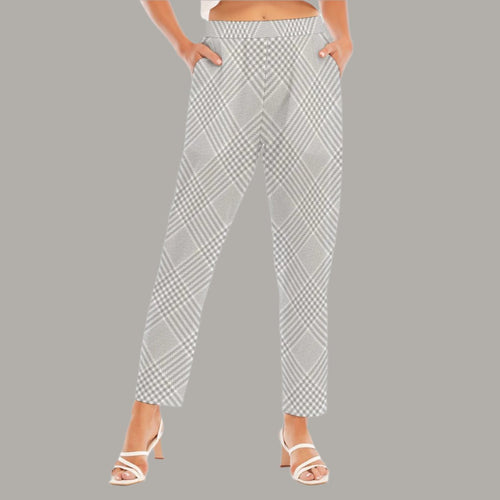 Glen Plaid Loose Straight-leg Pants