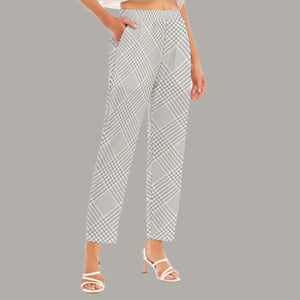 Glen Plaid Loose Straight-leg Pants