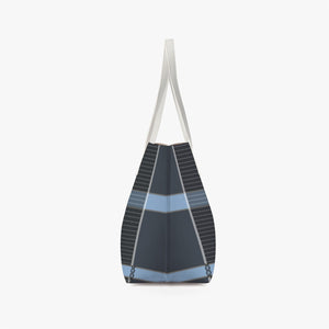 Indigo Plaid PU Leather Tote Bag