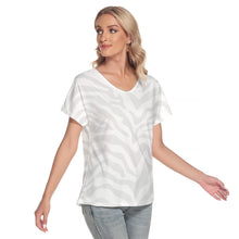 Load image into Gallery viewer, Albino Zebra Loose V-neck Short Sleeve T-shirt