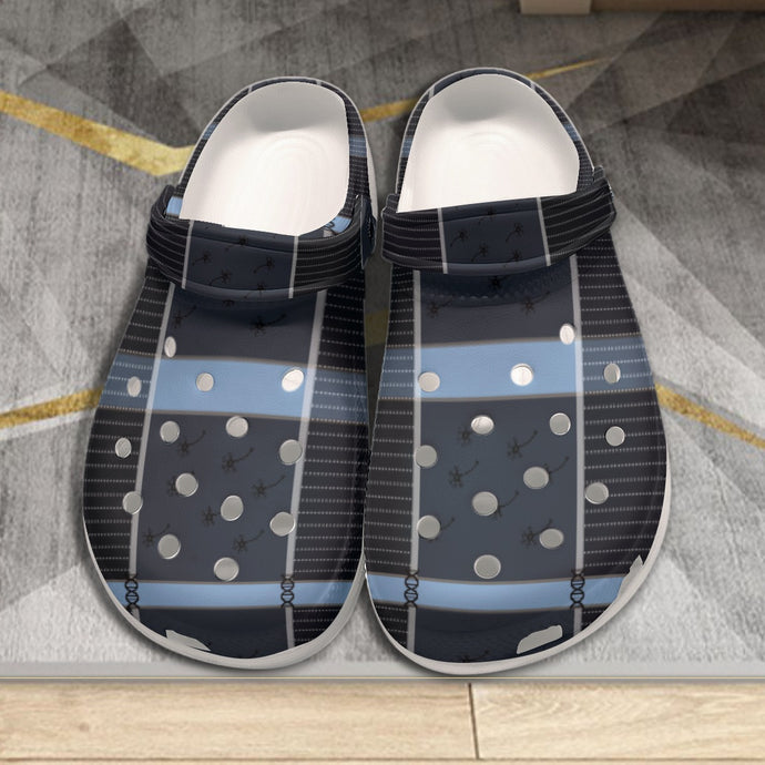 Indigo Plaid Classic Clogs