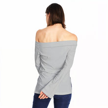 Carica l'immagine nel visualizzatore di Gallery, Grise Off-Shoulder Long Sleeve Top