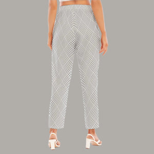 Glen Plaid Loose Straight-leg Pants