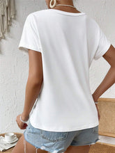 画像をギャラリービューアに読み込む, Asymmetric Hem Round Neck T-Shirt