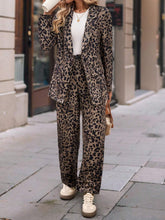 Charger l&#39;image dans la galerie, Brown Leopard Blazer and Pants Set