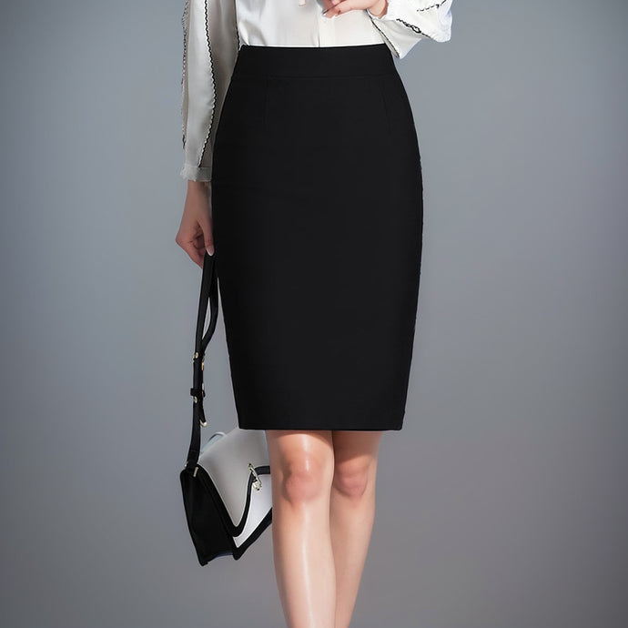 Mid Length Slim Skirt with Stretch