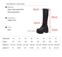 Load image into Gallery viewer, Women Wedge Stretch Platform Boot- Black