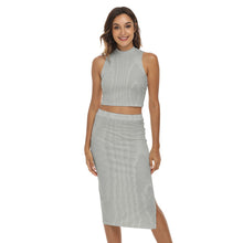 Load image into Gallery viewer, Silver Moire 2 Pc Skirt Set