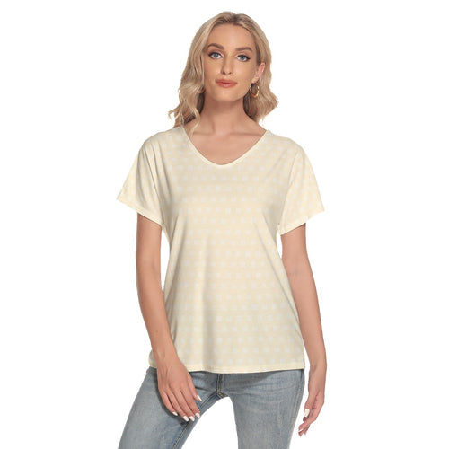 SunFlakes Deep V-neck Short Sleeve T-shirt