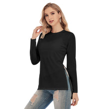 Load image into Gallery viewer, Just Black Side Split Long T-shirt