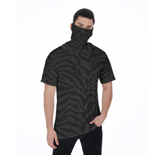 Midnight Zebra Unisex T-Shirt With Mask