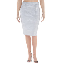 Load image into Gallery viewer, Snowy Crane Short Pencil Skirt