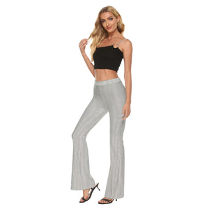 Silver Moire Skinny Flare Pants