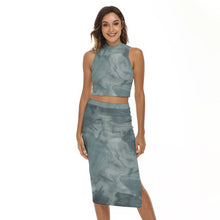Load image into Gallery viewer, Teal Tye Dye 2 Pc.Skirt Set