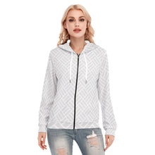 Load image into Gallery viewer, Small Basketweave Women&#39;s Hoodie With Zipper