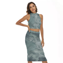 Load image into Gallery viewer, Teal Tye Dye 2 Pc.Skirt Set