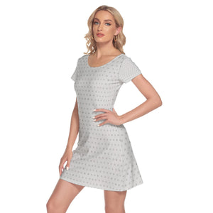 Mercury Pattern Short Sleeve O-neck Dress