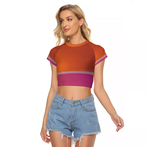 Hot Fuchia Raglan Cropped T-shirt