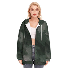 Load image into Gallery viewer, Jade Camouflage Long Hoodie With Zipper Closure