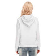 Load image into Gallery viewer, Multistripes in White Women&#39;s Hoodie With Zipper