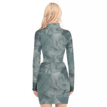 Load image into Gallery viewer, Teal Tye Dye Waist Hollow Hip Dress