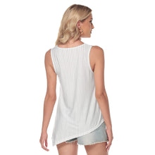 Load image into Gallery viewer, Multistripes in White Women&#39;s Irregular Hem Vest
