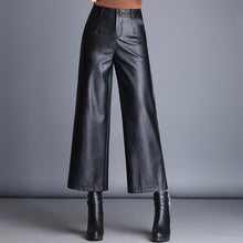 Load image into Gallery viewer, Wide Leg Ankle-length Faux Leather Pants