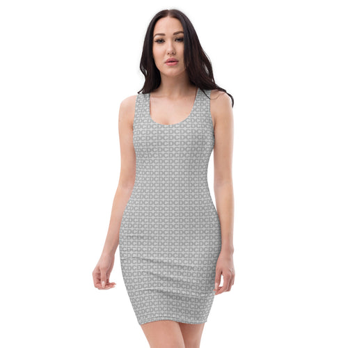 Grey on Grey Logo Print Dress