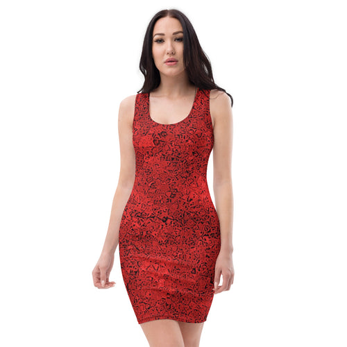 Red & Black Pattern Dress