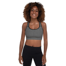 Load image into Gallery viewer, White Polka Dots Padded Sports Bra