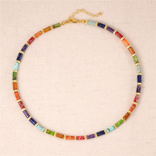 Boho 7 Chakra  Choker Necklace